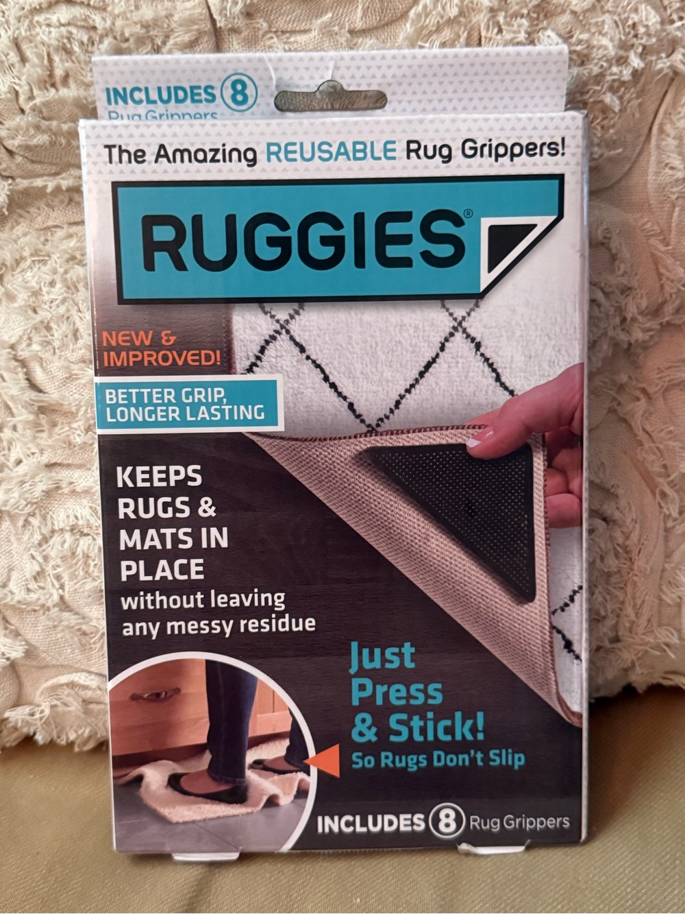 Reusable Rug Grippers - White (8 Pack)